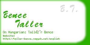 bence taller business card